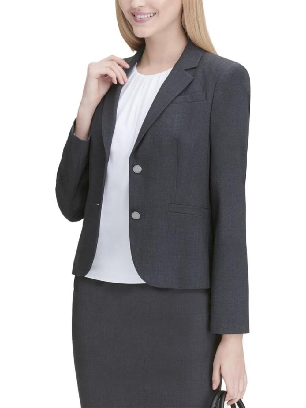 LIKE NEW Calvin Klein Business Formal Tailored Suit Jacket Classic Style Size 2